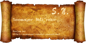 Seemayer Nándor névjegykártya